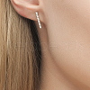 S925 Sterling Silver Geometric Stick Stud Earrings for Men and Women NX0186-1