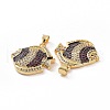Brass Micro Pave Clear Cubic Zirconia Pendants ZIRC-F135-04G-02-3
