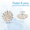 ARRICRAFT 6Pcs 1-Hole Alloy Rhinestone Shank Buttons BUTT-AR0001-12-2