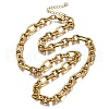 304 Stainless Steel Textured Cable Chain Necklaces NJEW-R023-10G-4