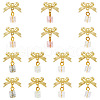 14Pcs 7 Colors Baking Paint Handmade Lampwork Crake Pendants PALLOY-TA00156-3