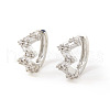 Unique Brass Clear Cubic Zirconia Wavy Hoop Earrings OZ0982-2-1