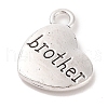 Tibetan Style Heart Alloy Pendants TIBEP-Q043-206-RS-2