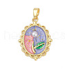 Brass Enamel Pendants KK-U068-11B-01G-1