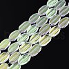 Painted Transparent Glass Beads Strands GLAA-E033-06C-06-1