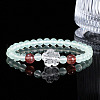 Natural Chalcedony Round Beads Stretch Bracelets WG1718F-11-1