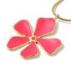 Golden Ion Plating(IP) 304 Stainless Steel Enamel Flower Pendant Necklaces NJEW-K274-01G-2