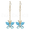 Handmade Glass Seed Beads Butterfly Dangle Earrings EJEW-MZ00445-05-2
