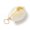 Natural Cowrie Shell Copper Wire Wrapped Pendants PALLOY-JF02932-03-4