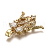 Brass Clear Cubic Zirconia Constellation Charms KK-J278-33G-C-3