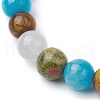Round Natural Mixed Gemstone Beaded Stretch Bracelets for Womenm Men BJEW-JB11554-3