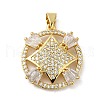 Brass Cubic Zirconia Pendants KK-K275-20G-1