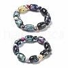 Natural Fire Crackle Agate Bead Stretch Bracelets G-P570-01C-4