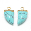 Synthetic Turquoise Pointed Pendants X-G-Q966-07-2