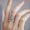 Brass Adjustable Cuff Rings for Women FS-WGE7B51-01-3