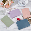 CRASPIRE 4Pcs 4 Colors Litchi Print PU Leather Zip Pouches ABAG-CP0001-06-4