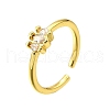 Brass Micro Pave Cubic Zirconia Cuff Rings for Women RJEW-H247-35G-01-4