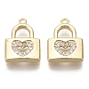 Brass Micro Pave Cubic Zirconia Charms KK-R136-043-NF-1