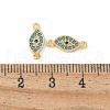 Brass Micro Pave Cubic Zirconia Connector Charms KK-U056-45G-3