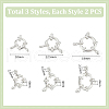 Unicraftale 6Pcs 3 Styles 304 Stainless Steel Spring Ring Clasps FIND-UN0061-27-4