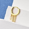 Rectangle S925 Sterling Silver Micro Pave Clear Cubic Zirconia Hoop Earrings for Women EJEW-K307-02G-3