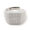 Rack Plating Brass Micro Pave Cubic Zirconia Rings RJEW-E064-11P-2