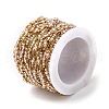 Handmade 304 Stainless Steel & Glass Beaded Chains CHS-L031-01G-04-3