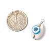 Natural Cowrie Shell & Evil Eye Handmade Polymer Clay Pendants PALLOY-JF03812-2