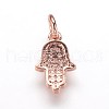 Brass Micro Pave Cubic Zirconia Charms Pendants ZIRC-K070-32RG-2