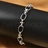 304 Stainless Steel Oval Link Chains Bracelets for Men & Women BJEW-D042-45P-1