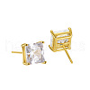 Elegant S925 Clear Cubic Zirconia Square Stud Earrings XG6248-5