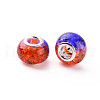 Crackle Two Tone Resin European Beads RPDL-T003-06A-3
