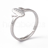 Non-Tarnish 201 Stainless Steel Cactus Adjustable Ring for Women RJEW-K238-03P-3