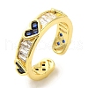 Brass Micro Pave Cubic Zirconia Rings for Women RJEW-E295-06G-1