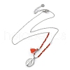304 Stainless Steel Oval Virgin Mary Pendant Necklaces NJEW-A045-24P-5