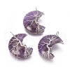 Natural Amethyst Tree of Life Wire Wrapped Pendants G-L520-E02-P-1