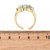 Star Natural Amazonite Cubic Zirconia Cuff Rings RJEW-M076-02G-07-3