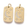 316 Surgical Stainless Steel Micro Pave Clear Cubic Zirconia Pendants STAS-I164-034G-2