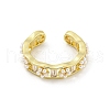 Rack Plated Brass Micro Pave Cubic Zirconia Flower Open Cuff Rings for Women RJEW-Z039-07G-2