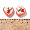 Handmade Lampwork Enamel Beads Heart with Cherry LAMP-V001-06A-4