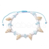 Dyed Natural White Jade Braided Bead Bracelets BJEW-JB10358-01-1