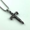 Fashionable Stainless Steel Gothic Skull Cross Pendant Necklaces for Men KE0152-3