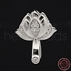 Anti-Tarnish Trendy Rhodium Plated 925 Sterling Silver Micro Pave Cubic Zirconia Pinch Bails STER-M088-01-3