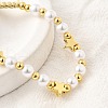 ABS Imitation Pearl Beads Braided Bead Bracelets for Women BJEW-D317-09A-G-2