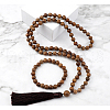Wood Round Beaded Pendant Necklaces & Bracelets Sets FS-WG9D102-07-1