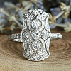 Retro Brass & Cubic Zirconia Finger Rings FS-WGF6FC6-02-1
