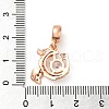 Rack Plating Brass Pave Clear Cubic Zirconia European Dangle Charms KK-K349-18-4