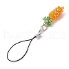 Carrot Glass Seed Beaded Mobile Straps HJEW-MZ00224-4