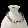 304 Stainless Steel Figaro Link Chain Bracelets for Women Men BJEW-F488-06P-3