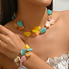 Bohemian Vacation Style Resin Nuggets Beads Bracelets & Necklaces Set for Women RX2364-3